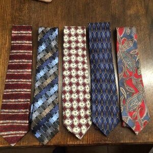 Lot of 5 100% silk ties. Name brands in description. Great shape